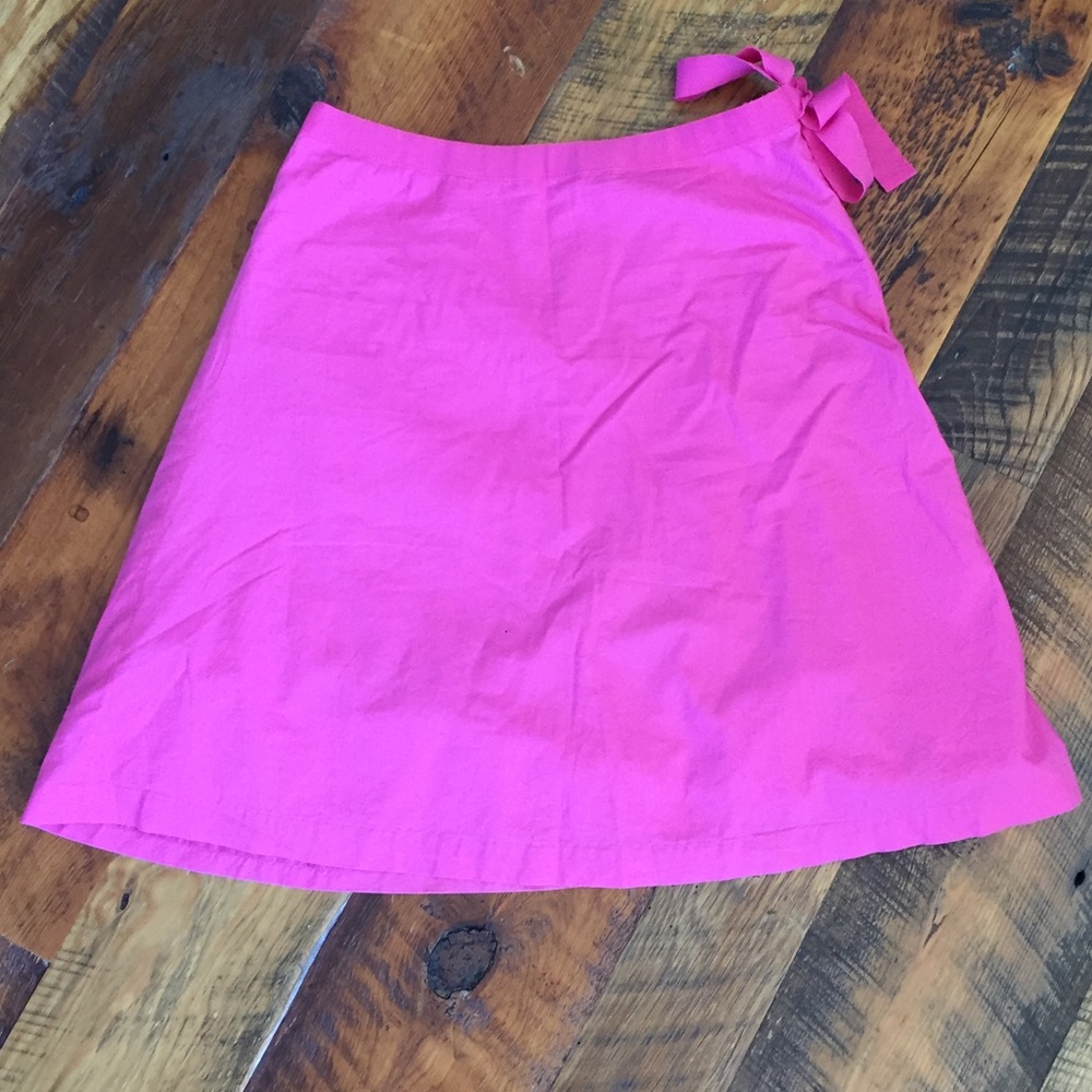 J.Crew Pink A-Line Skirt with Side Zipper & Tie